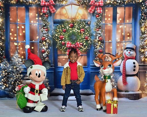  Young girl poses for Christmas photo